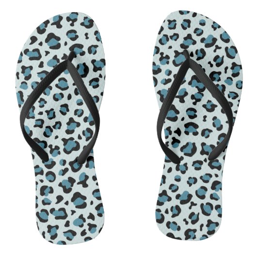 Tongs Empreinte de léopard, Spots de léopard, Leopard bl (Semelle)
