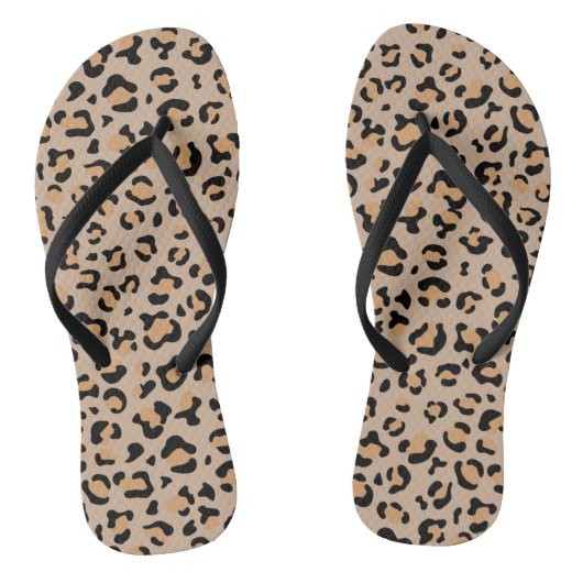 Tongs Empreinte de léopard, Spots de léopard, Leopard Br (Semelle)