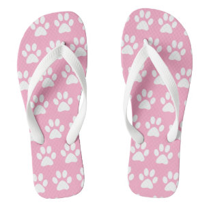 Tongs Empreintes de pattes de chien mignon Motif Rose Su