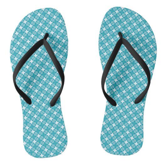Tongs en vichy bleu et blanc (Semelle)