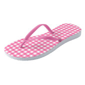 Tongs En vichy rose et blanc tendance À damiers (Incliné)