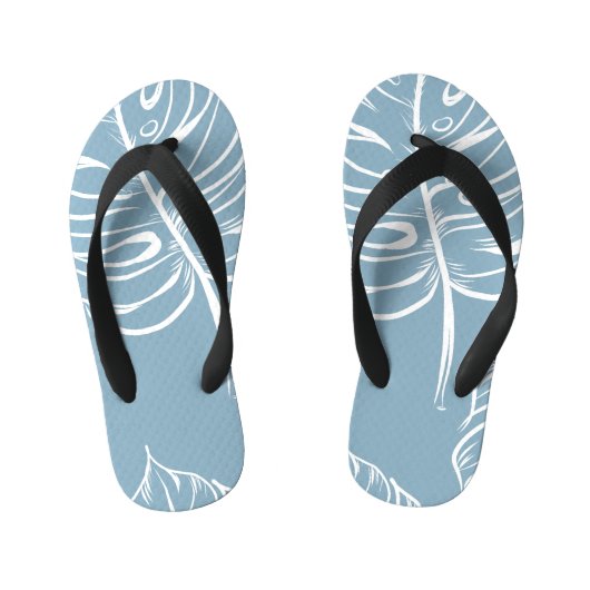 Tongs Enfants Abstraite Feuille Tropicale : Verdure transparente (Semelle)
