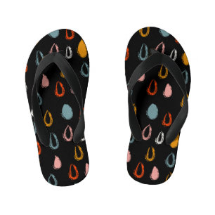 Tongs Enfants Abstraite goutte de pluie boho, doodle tribal.