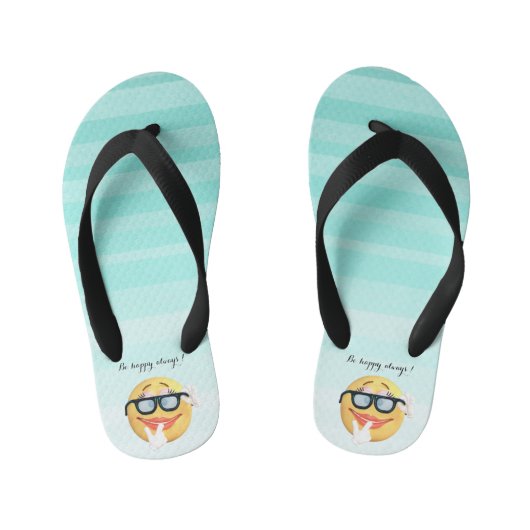 Tongs Enfants Adorable Emoji Face-Be heureux toujours (Semelle)