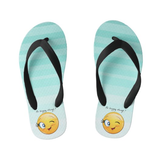 Tongs Enfants Adorable Winking Emoji Face-Be heureux toujours (Semelle)