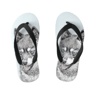 Tongs Enfants Alaskan Klee Kai Peinture - Cute Original Chien Ar
