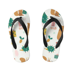 Tongs Enfants Animaux de la forêt de Noël : Vibe Vintage