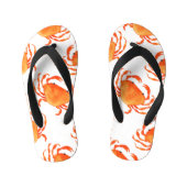Tongs Enfants Aquarelle de crabe : Motif Arrière - plan blanc (Semelle)