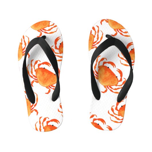 Tongs Enfants Aquarelle de crabe : Motif Arrière - plan blanc (Semelle)