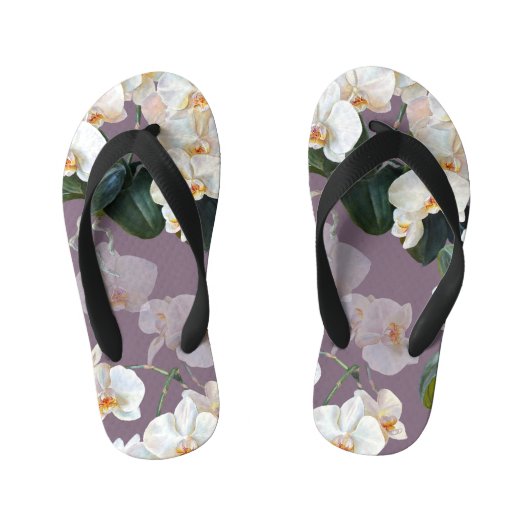 Tongs Enfants Aquarelle orchidée lavande foncée. (Semelle)