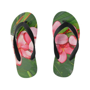 Tongs Enfants Art Frangipanier Tropical Rose