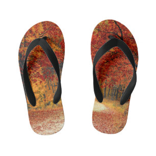 Tongs Enfants automne dans la forêt