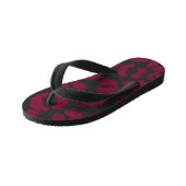 Tongs Enfants Baisers en bâton à lèvres : empreintes rouges fonc (Incliné)