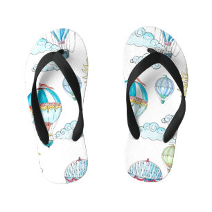 Tongs Enfants Ballons vintages : Aquarelle Whimsical sans joint.