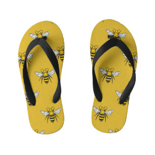 Tongs Enfants Bee Haven : Motif jaune Vintage