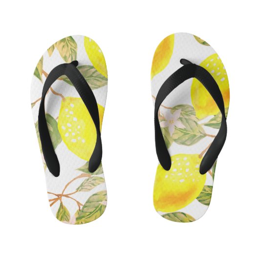 Tongs Enfants Belle aquarelle design citron (Semelle)
