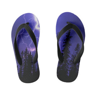 Tongs Enfants belle tonnerre sur la forêt