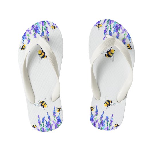 Tongs Enfants Belles fleurs de printemps et vols d'abeilles - De (Semelle)