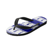 Tongs Enfants Blue White Coastal Seahorses Stripes (Incliné)