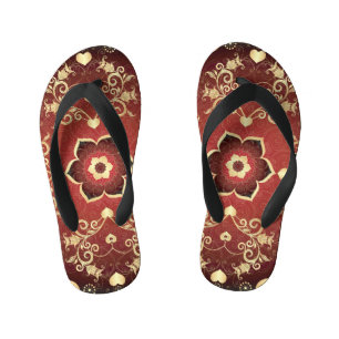 Tongs Enfants Cadre rond Valentine violet or