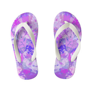 Tongs Enfants Camo rose violet Abstrait