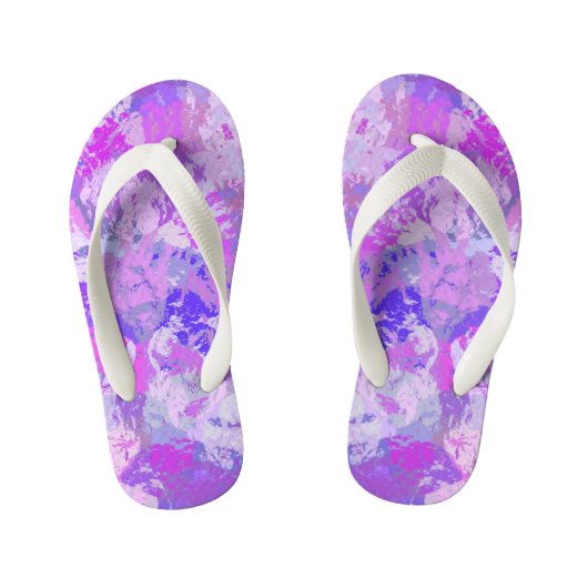 Tongs Enfants Camo rose violet Abstrait tendance (Semelle)