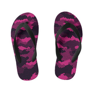 Tongs Enfants Camouflage hexagonal, texture militaire arrière - 