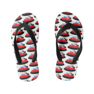 Tongs Enfants Caricature d'hovercraft rouge joyeux