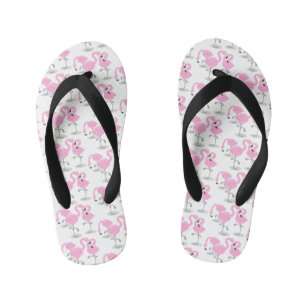 Tongs Enfants Caricature en trio flamand rose mou