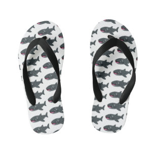 Tongs Enfants Caricature joli requin baleine joyeux