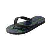 Tongs Enfants Carreaux Tartan Clan MacKenzie Violet Vert à Carre (Incliné)