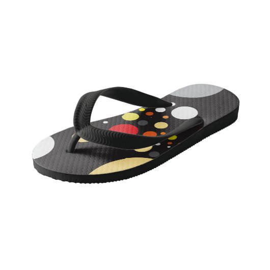 Tongs Enfants Cercles de tailles aléatoires orange vifs (Incliné)