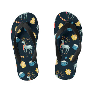 Tongs Enfants Cerfs de Noël : Aquarelle Motif sans ambages
