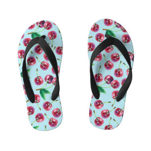 Tongs Enfants Cerises d'aquarelle modernes : Motif de baies jute