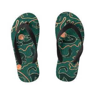 Tongs Enfants Chats Vintages : Doodle Motif transparent