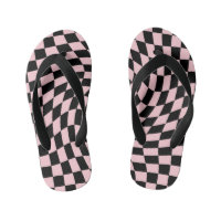 Chèques Retro Pastel Rose Noir Chèques Warped