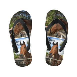 Tongs Enfants Chevaux Brown,