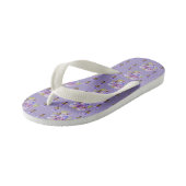 Tongs Enfants Chic Pansy Fleurs De Plage De Shabby Violet (Incliné)
