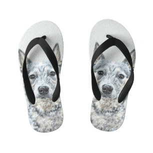 Tongs Enfants Chien de bétail australien - Cute Original Dog Art