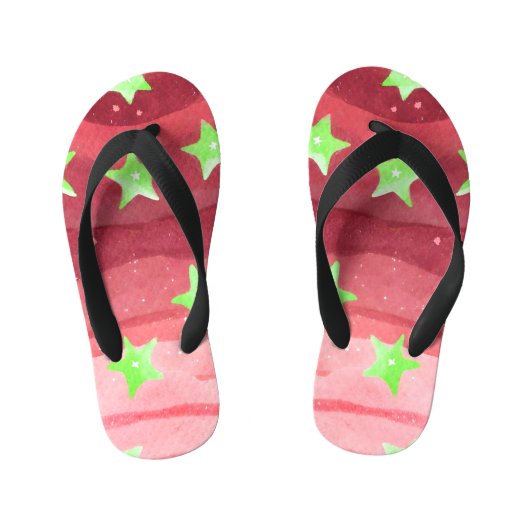 Tongs Enfants ciel rouge avec étoiles (Semelle)