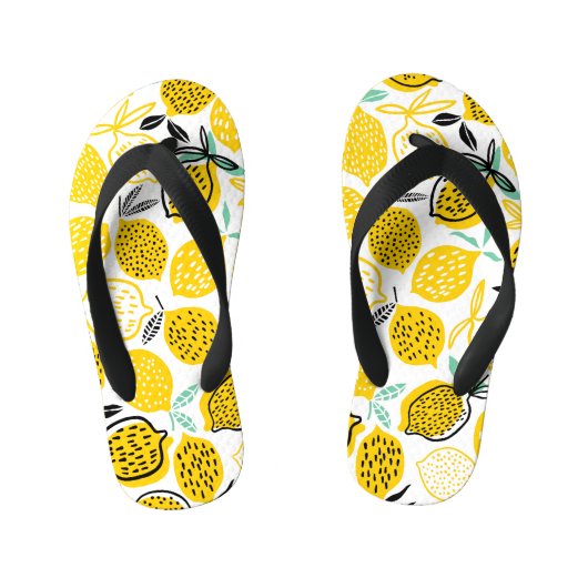 Tongs Enfants Citron Design été Illustration Vintage (Semelle)