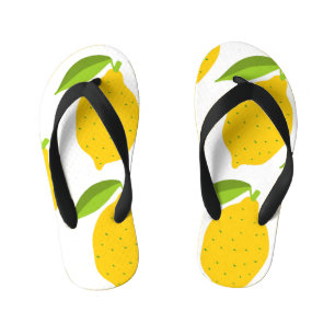 Tongs Enfants citrons jaunes, motif artistique sans soudure.