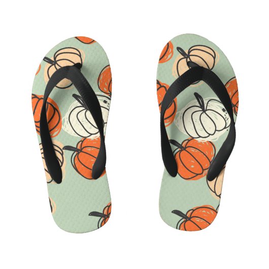 Tongs Enfants Citrouille : Merci motif sans soucis. (Semelle)