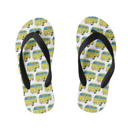 Tongs Enfants Classic lime green van cartoon (Semelle)