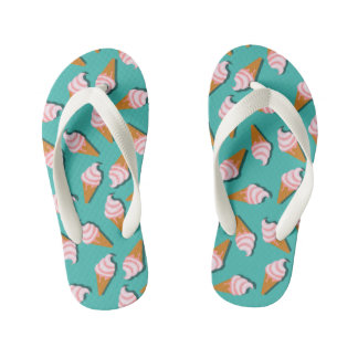Tongs Enfants Congés gaufres crème glacée et motif de yaourt con