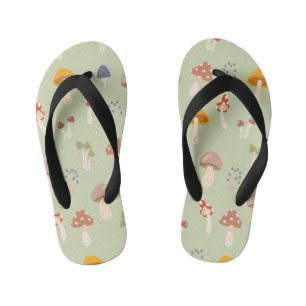 Tongs Enfants Cottagecore Champignons colorés Motif