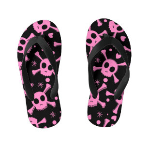 Tongs Enfants Crâne de Pirate : Motif Cœurs Féminins