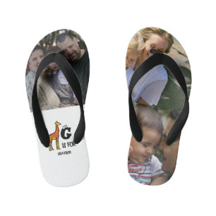 Tongs Enfants Custom monogram G is for Giraffe cute giraffes