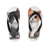 Tongs Enfants Cute Cats Flip Flops, Kitten Pets Comfortable Foot (Semelle)