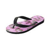 Tongs Enfants Cute Chat dans un Motif Casquette rose Random (Incliné)